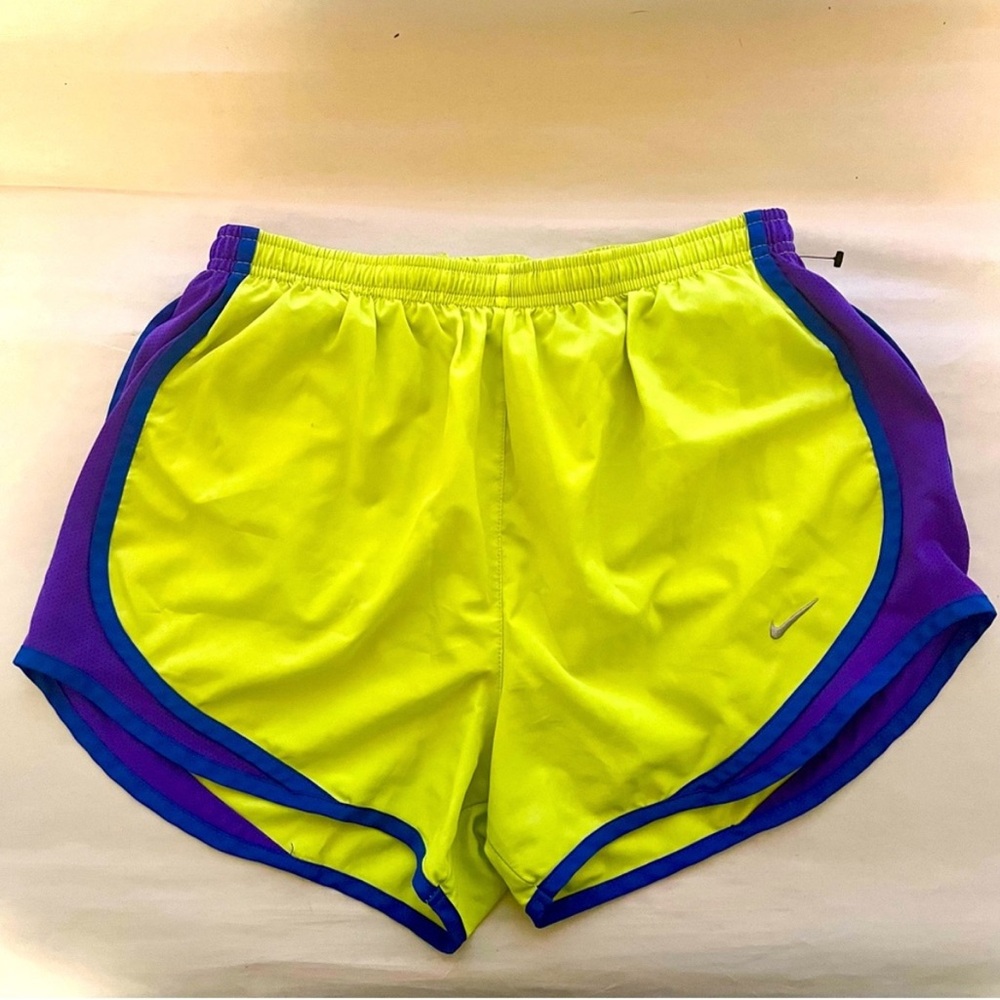 Nike Fast Tempo Women's Lime Green and Purple Running Shorts